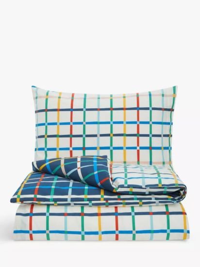 Easy Care Check Reversible Duvet Cover and Pillowcase Set,  Single set